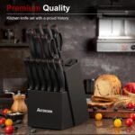Astercook Knife Set for Kitchen with Block and Sharpener 15pcs German - Image 5