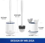 MR.SIGA Toilet Bowl Brush and Holder, Sturdy Long Handle, White, 1 Pack - Image 2