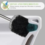 AONEZ Compact Toilet Brush & Holder, Stainless Steel Handle, Space Saving for Storage, Deep Cleaning, Drip-Proof, Easy to Assemble, Nylon Bristles, White & Grey - Image 3