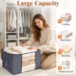 Fab totes 6 Pack Storage Bags for Clothes Blanket Storage Bins with Lids - Image 3