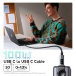 UGREEN Uno USB C Cable 100W with LED Display, Fast Charging, 6.6ft, Black - Image 2