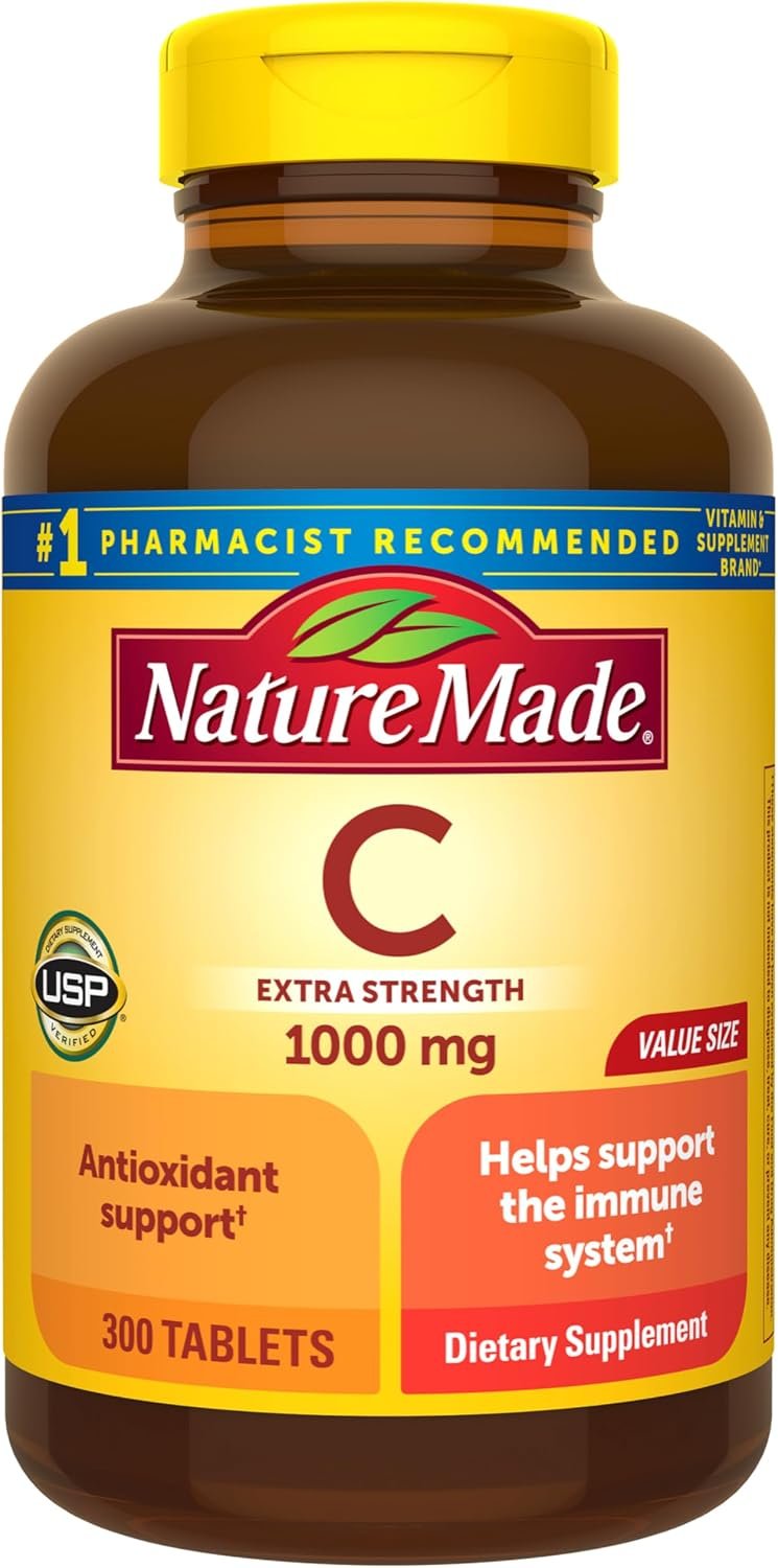 71QGrM7VypL._AC_SL1500_ Nature Made Extra Strength Vitamin C 1000 mg Tablets, 300 Count - Image 1