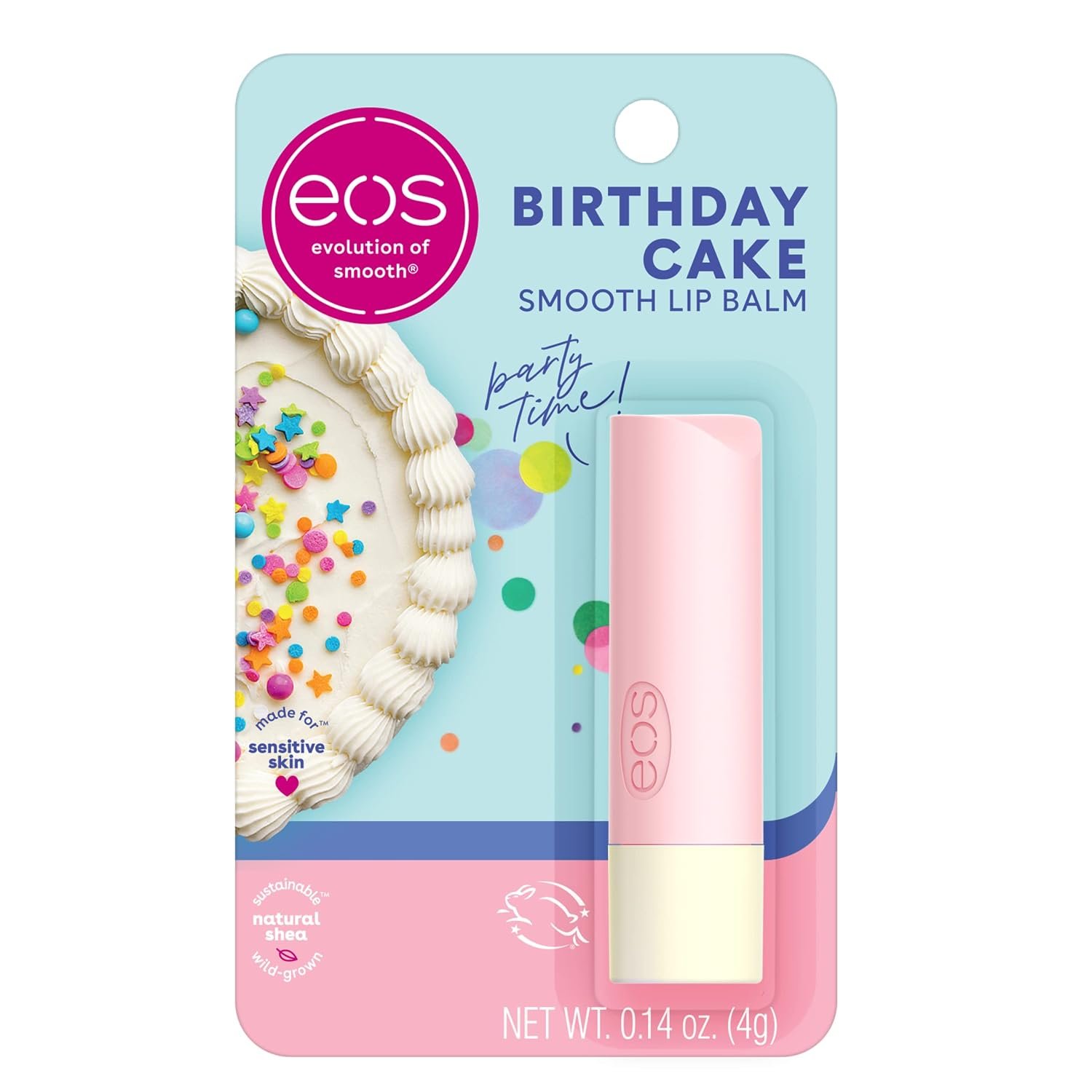 71Qpu7-BsSL._SL1500_ eos Natural Shea Lip Balm- Birthday Cake, All-Day Moisture, Shea Butter, Dry Lip Care, 0.14 oz - Image 1
