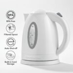 OVENTE 1.7L Electric Tea Kettle, Fast Boiling Water Heater, White KP72W - Image 3