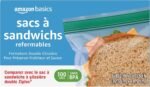 Amazon Basics Reclosable Double Zipper Sandwich Storage Bags for Food Storage, BPA Free, 100 Count - Image 4
