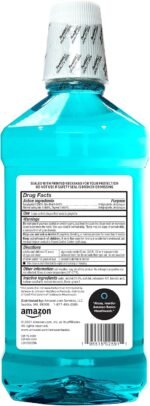 Amazon Basics Antiseptic Mouthwash, Blue Mint, Fights Bad Breath, Plaque and Gingivitis, 1 Liter, 33.8 Fl Oz, 1-Pack (Previously Solimo) - Image 2