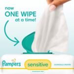 Pampers Sensitive Baby Wipes, Unscented, Fragrance Free, Clinically Proven, Water Based, Hypoallergenic, Multi-Use, Hand Wipes, 1008 Wipes Total (18X Flip-Top Packs) - Image 3