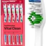 Amazon Basics Clean Plus Toothbrushes, Soft, Full, 10 Count, 1 Pack, Packaging May Vary