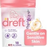 Dreft Laundry Detergent XL Pacs, Light Scent, Lavender, 18 Count