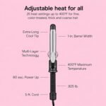 Conair Curling Iron​, Fine to Thick Hair, 1-in. Barrel, Black/Silver - Image 4