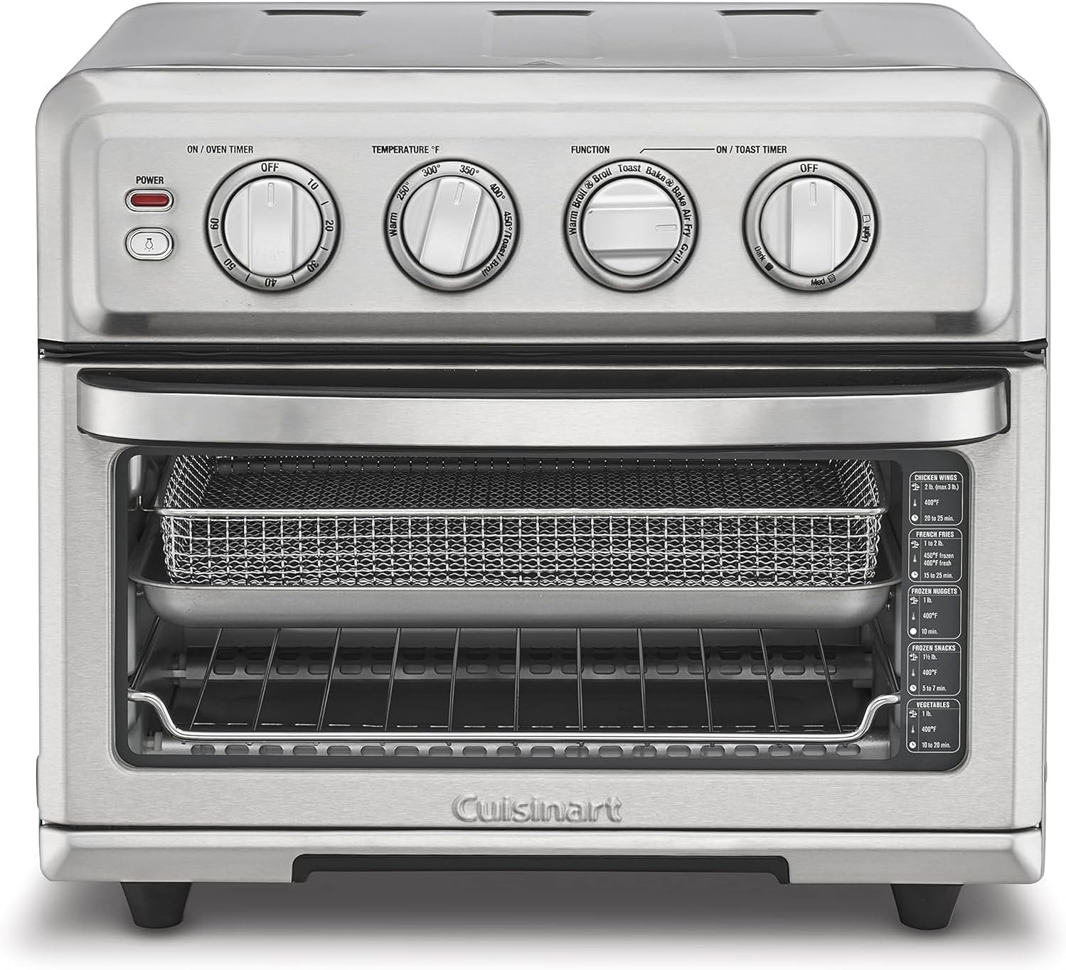 71UIRKGLtYL._AC_SL1500_ Cuisinart Air Fryer Toaster Oven, 1800W, 8-in-1 with Air Fry, Convection, Broil & Warm, 0.6 Cubic Feet, 60-Minute Timer, TOA-70NAS, Stainless Steel - Image 1