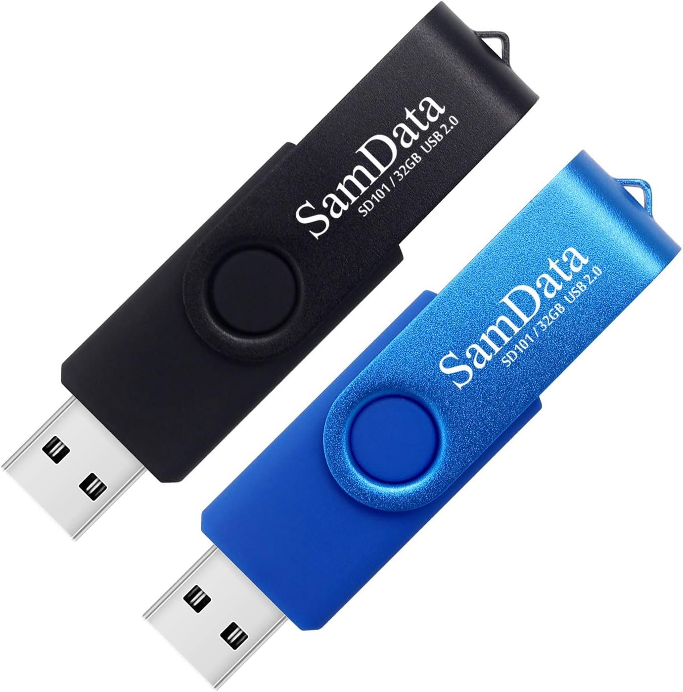 71ULtE83xWL._AC_SL1500_ SamData 32GB USB Flash Drives 2 Pack 32GB Thumb Drives Memory Stick Jump Drive with LED Light for Storage and Backup (2 Colors: Black Blue) - Image 1
