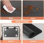 Pet Feeding Mat-Absorbent Pet Placemat for Food and Water Bowl, with Waterproof Rubber Backing, Quick Dry Water Dispenser Mat for Dog and Cat (20"x12", Striped Dark Gray) - Image 4