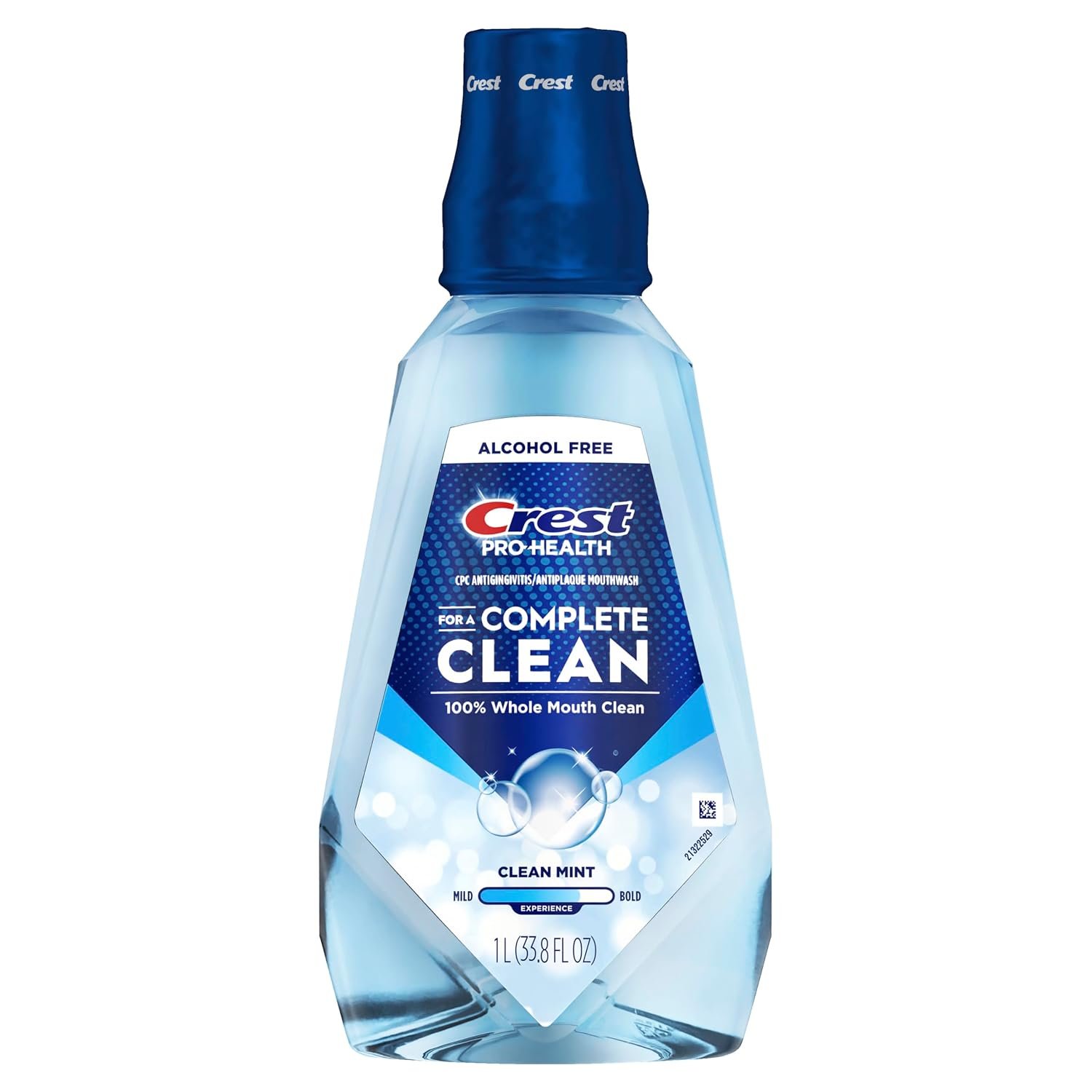 71Wsv7OABL._SL1500_ Crest Mouthwash Pro Health Complete Clean, CPC (cetylpyridinium chloride) Antigingivitis/Antiplaque, Alcohol Free, Clean Mint, 1 L (33.8 fl oz) - Image 1