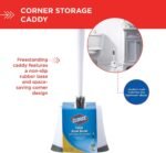 Clorox Corner Toilet Bowl Brush with Under Rim Scrubber, Includes Corner Storage Caddy, White - Image 4