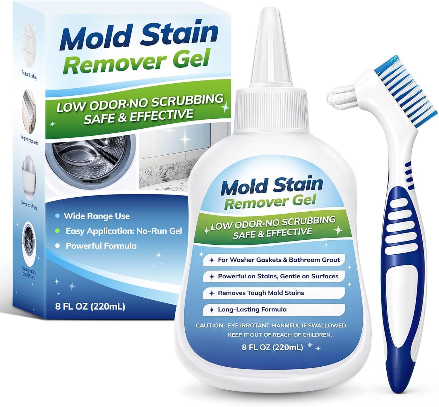 71X0Fz0ARZL._AC_SL1500_ Mold-Stain Remover Gel for Washing Machine & Bathroom – Low Odor Remover Gel for Rubber Gaskets, Shower Grout, Silicone Sealant, Toilet, Kitchen Sink - Image 1
