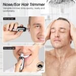 Ear and Nose Hair Trimmer Clipper - 2026 Professional Painless Eyebrow & Facial Hair Trimmer for Men Women,Battery-Operated Trimmer with IPX7 Waterproof,Dual Edge Blades for Easy Cleansing Black - Image 2