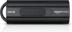Amazon Basics 256 GB Ultra Fast USB 3.1 Flash Drive, High Capacity External Storage for Photos Videos, Retractable Design, 130MB/s Transfer Speed, Black
