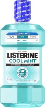 Listerine Cool Mint Alcohol Free Mouthwash, Mild Mint, 33.8 fl. oz/1 L