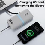 YWXTW Silicone Case for Anker Power Bank (20,000mAh/87W) - Shockproof Drop-Resistant, Travel Protective Cover with Lanyard | LCD Display Visible | Impact Protection for Anker Power Bank A1383 (Grey) - Image 5