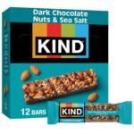 KIND Healthy Snacks Bars, Dark Chocolate Nuts & Sea Salt, Gluten Free, Low Sugar, High Fiber Snacks, 6g Protein, 12 Count