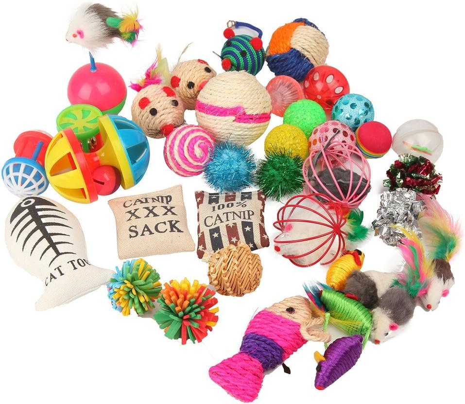71YnqjUr2OL._AC_SL1024_ Fashion's Talk Cat Toys Variety Pack for Kitty 20 Pieces - Image 1