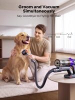 SMOTURE Cordless Vacuum Cleaner, 650W 55KPA 70Mins Vacuum Cleaners for Home, Cordless Stick Vacuum with Pet Brush, LED Touch Screen, Flexible Hose, Wireless Handheld Vacuum for Pet Hair/Carpet/Floor - Image 5