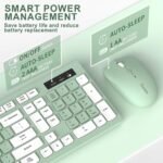 Wireless Keyboard and Mouse Combo Silent for Office and Home(Avocado Green) - Image 5