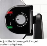 Chefman Rotating Belgian Waffle Maker, 180° Flip Iron w/ Non-Stick Plates, Adjustable Timer, Locking Lid, & Drip Plate, Space Saving Storage, Mess-Free Breakfast, Stainless Steel/Black - Image 5