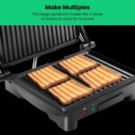 Chefman Panini Press Grill and Gourmet Sandwich Maker Non-Stick Coated Plates, Opens 180 Degrees to Fit Any Type or Size of Food, Stainless Steel Surface and Removable Drip Tray, 4 Slice, Black - Image 5