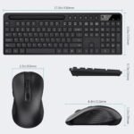 MARVO Wirelss Keyboard and Mouse Combo with Phone Holder, Full-Size, Black - Image 4