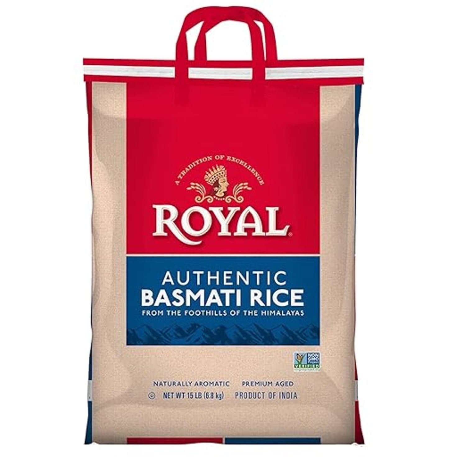 71a-ZgkENKL._SL1500_ Royal Basmati Rice - Authentic Long Grain White Basmati Rice - 15 lb Bag - Image 1