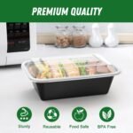 Dealusy 50 Pack (100-Piece) 24 oz Meal Prep Containers Reusable with Lids - Image 3