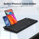 MARVO Wirelss Keyboard and Mouse Combo with Phone Holder, Full-Size, Black - Image 3