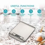 Ultrean Food Scale, Digital Kitchen Scale with LCD Display, Weight Grams and Ounces for Baking Cooking and Meal Prep, 6 Units with Tare Function, 304 Stainless Steel, 11lb (Batteries Included) - Image 3