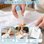 Double Headed Instant Stain Remover Pen, Dual-Tip Waterless Stain Remover Stick for Oil, Wine & Food Stains, Portable Spot Cleaner for Garment Cleaning, Office, Car, Home, 1 Pcs - Blue - Image 5