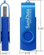 SamData 32GB USB Flash Drives 2 Pack 32GB Thumb Drives Memory Stick Jump Drive with LED Light for Storage and Backup (2 Colors: Black Blue) - Image 5