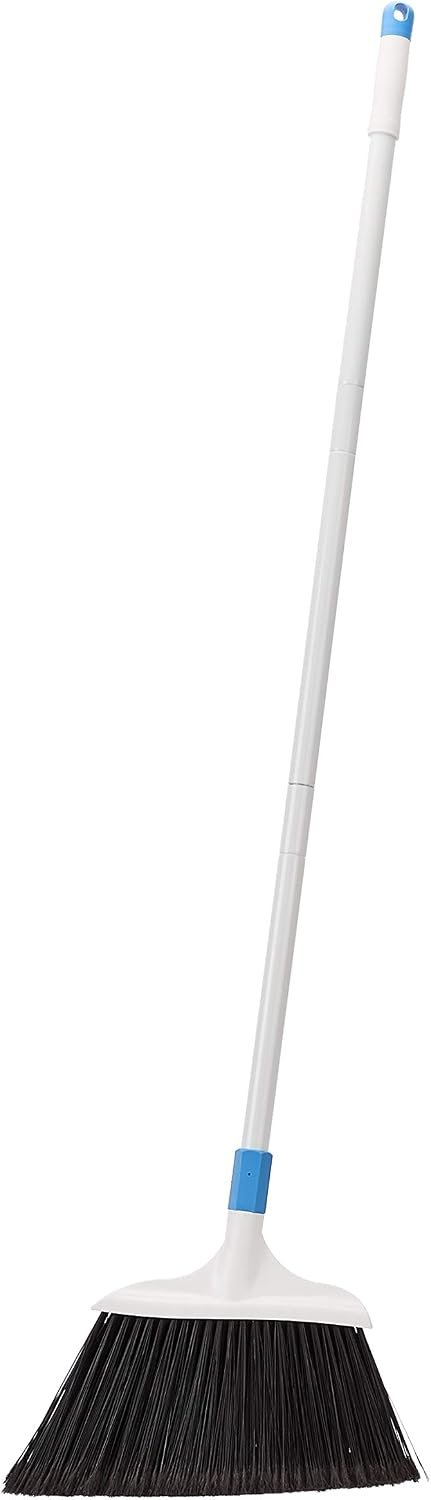 71c7EboTB0L._AC_SL1500_ Amazon Basics Heavy-Duty Floor Cleaning Broom with Stiff Bristles, Sturdy 3-Piece Handle, Easy to Assemble, Indoor Outdoor Use for Driveways and Sidewalks, Blue and White - Image 1
