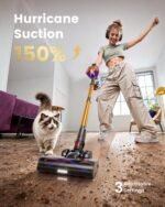Cordless Vacuum Cleaner, 580W 50Kpa Powerful Stick Vacuum with 65 Mins Runtime,Anti-Tangle, Self-Standing, Rechargeable,Lightweight Vacuum Cleaners for Home Hardwood Floor Carpet Pet - Image 2