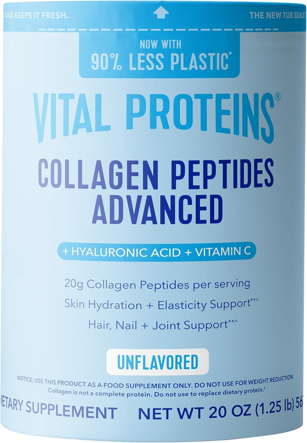 71dh8ovfnrL._AC_SL1500_ Vital Proteins Collagen Peptides Powder Advanced, Unflavored, 20oz - Image 1