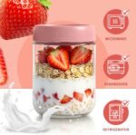 Overnight Oats Containers with Lids, 16 oz Mason Jars, Glass Jar with Lid - Image 4