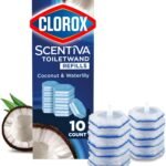 Clorox Scentiva ToiletWand Refills, Coconut and Waterlily, 10 Count
