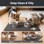 PADOOR Pet Feeding Mat-Absorbent Dog Mat for Food and Water Bowl-No Stains Easy Clean Dog Food Mat-Quick Dry Water Dispenser-Puppy Supplies Accessories - Image 3