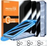 QHOHQ for iPhone 18 Pro Privacy Screen Protector, 9H+ Tempered Glass, 3+3P