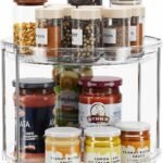 LAMU 2 Tier Lazy Susan Turntable Organizer Spice Rack for Cabinet 9.25''