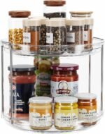 LAMU 2 Tier Lazy Susan Turntable Organizer Spice Rack for Cabinet 9.25''