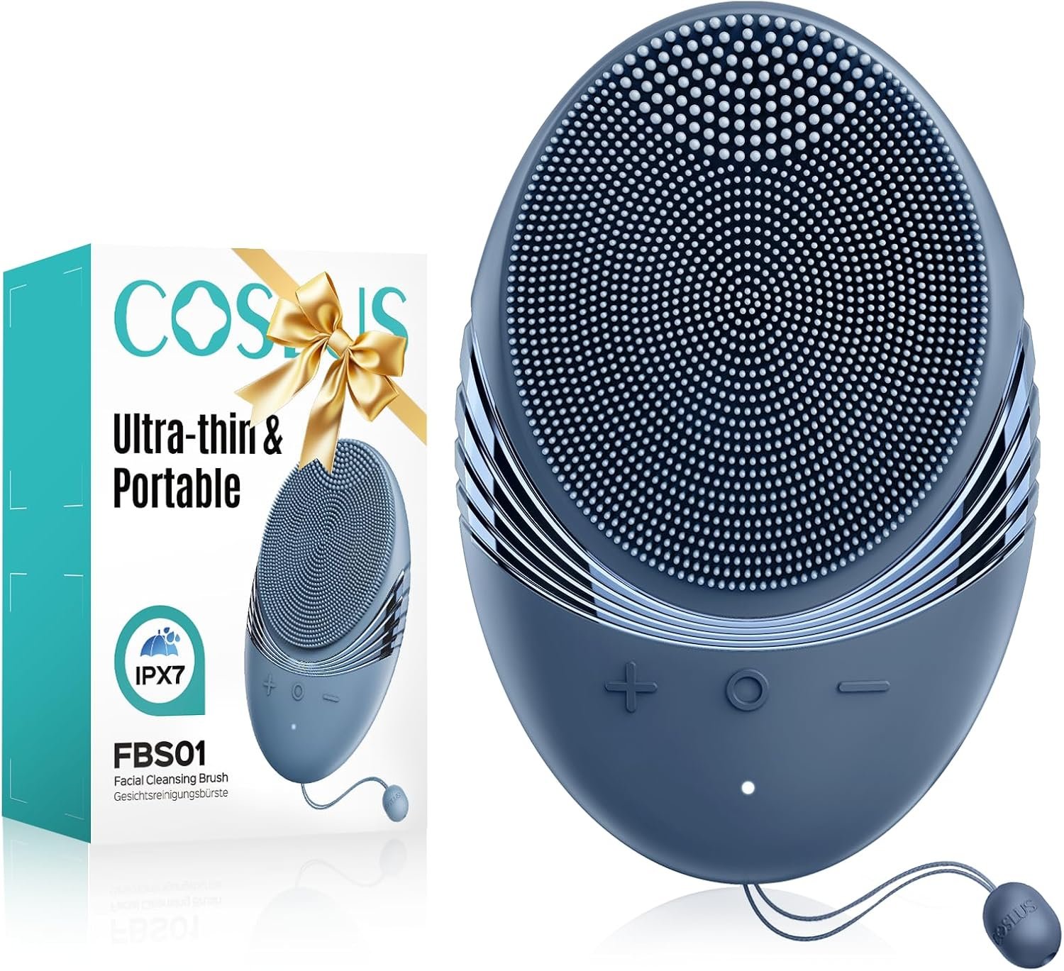 71gjdYw2MjL._AC_SL1500_ COSLUS FBS01 Facial Cleansing Brush Face Scrubber, Compact, Navy Blue - Image 1