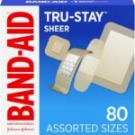 BAND-AID Brand Tru-Stay Sheer Adhesive Bandages, Assorted Sizes, 80 Count