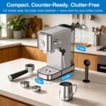 XIXUBX Espresso Machine with Milk Frother for Cappuccino & Latte, Sliver - Image 5