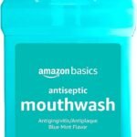 Amazon Basics Antiseptic Mouthwash, Blue Mint, Fights Bad Breath, Plaque and Gingivitis, 1 Liter, 33.8 Fl Oz, 1-Pack (Previously Solimo)